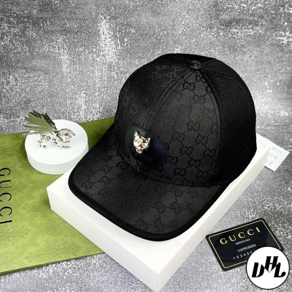 Nón Kết in Gucci Logo đầu sói Vàng Thời Trang Unisex Cá Tính Nam Nữ