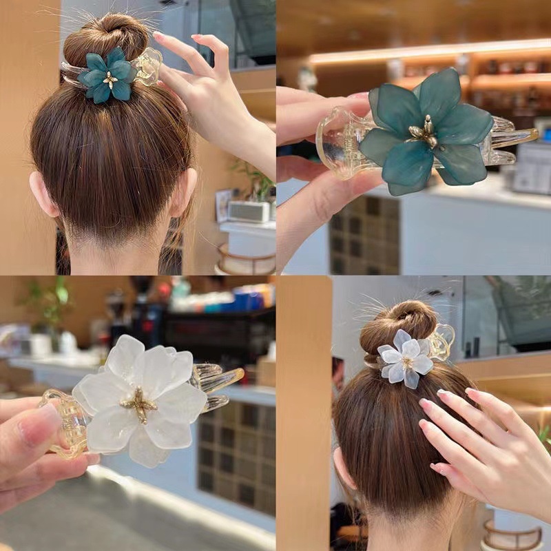 Phụ kiện thời trang kẹp tóc hoa phong cách hàn quốc Kẹp tóc acrylic nữ chất lượng cao