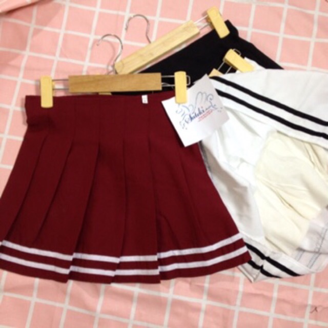 🌙 Suteki Opening: Chân váy ngắn thủy thủ Tennis Kaki xếp li có quần trong Ulzzang Nữ sinh Loại có viền chân | BigBuy360 - bigbuy360.vn