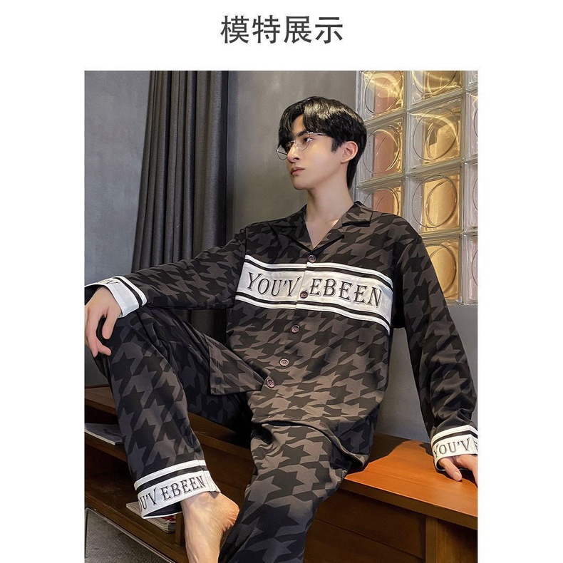 Bộ Đồ Ngủ Pijama Dài Tay Thoải Mái Thoáng Khí Cho Nam