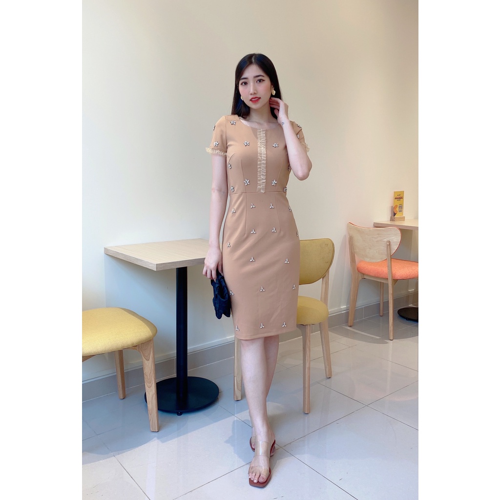 Đầm nữ đính pha lê - đầm thiết kế sang trọng
