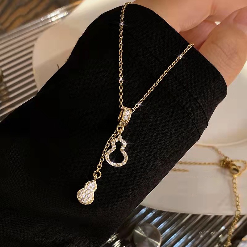 Dây Chuyền Mạ Vàng Mặt Quả Bầu Đính Đá Thời Trang Hàn Quốc