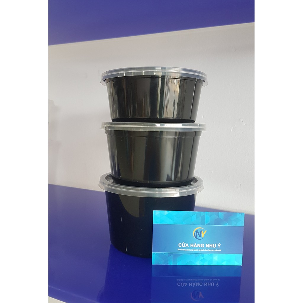 Set 50 Hộp nhựa 500ML tròn Đen Microwave ( Thuận Lợi )