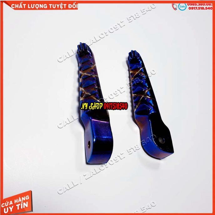 GÁC CHÂN SAU TAKEGAWA JAPAN NHÔM NGUYÊN KHỐI CHO HONDA - YAMAHA  ( MÀU XANH TITAN) Ảnh thật Sp