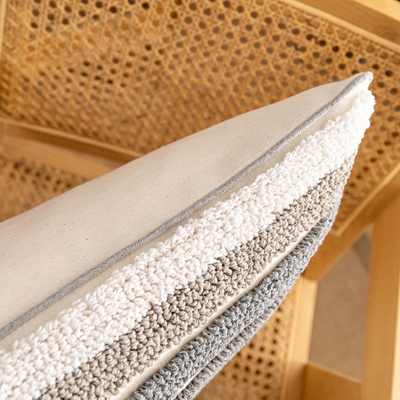 Aoto Vỏ Gối Tròn Họa Tiết Vòng Tròn Không Đối Xứng Phong Cách Boho Bắc Âu