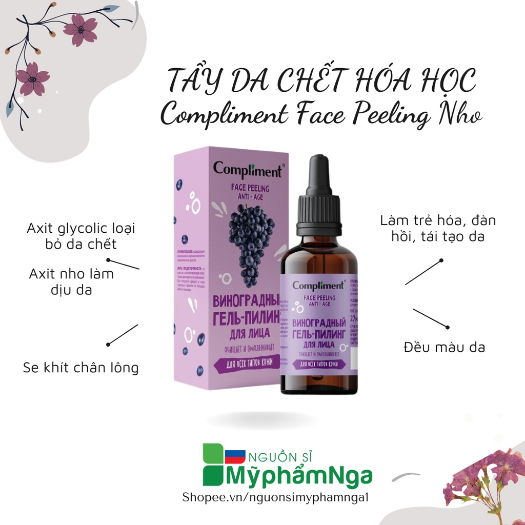 Tẩy da chết hóa học Peel da Compliment Face Peeling 27ml sáng da, se khít chân lông