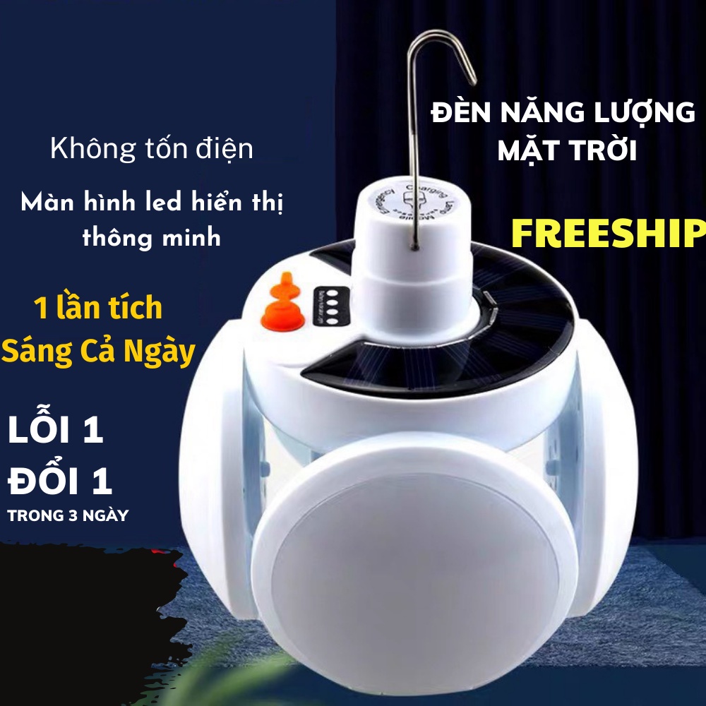 ❀✿☼Bóng Đèn Tích Điện Năng Lượng 4 Cánh Mặt Trời Led Siêu Sáng Tiết Kiệm NAMI