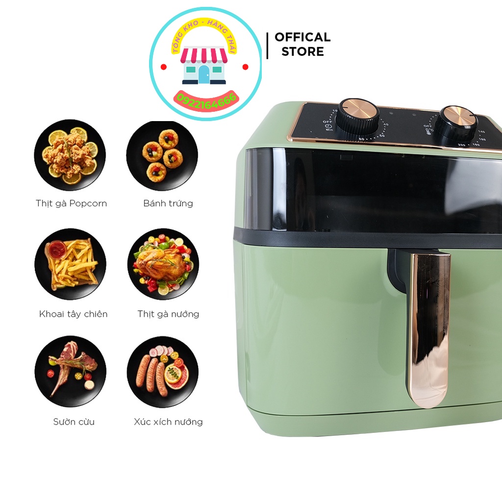 Nồi Chiên Không Dầu Nineshield 10L KB-8001M Đảm Bảo Vệ Sinh Không Gian Sử Dụng Và An Toàn Cho Người Nội Trợ ( SP002406)