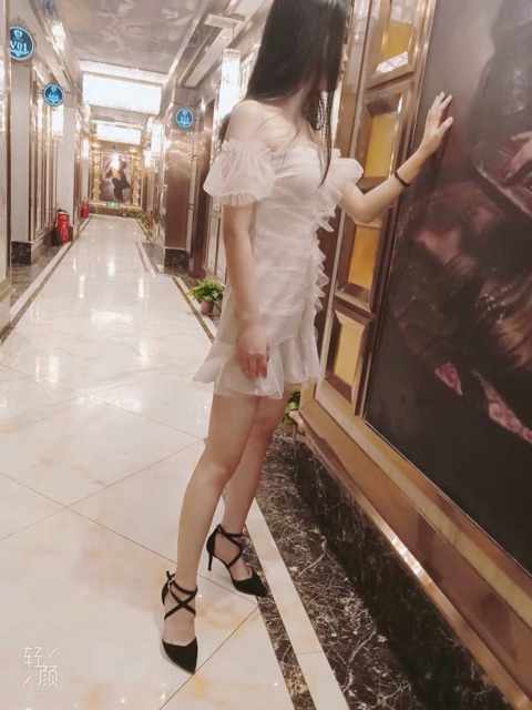 (Ảnh thật) Váy đầm dự tiệc ren trễ vai tay con phồng đuôi cá phối bèo ôm body ulzzang sexy siêu xinh