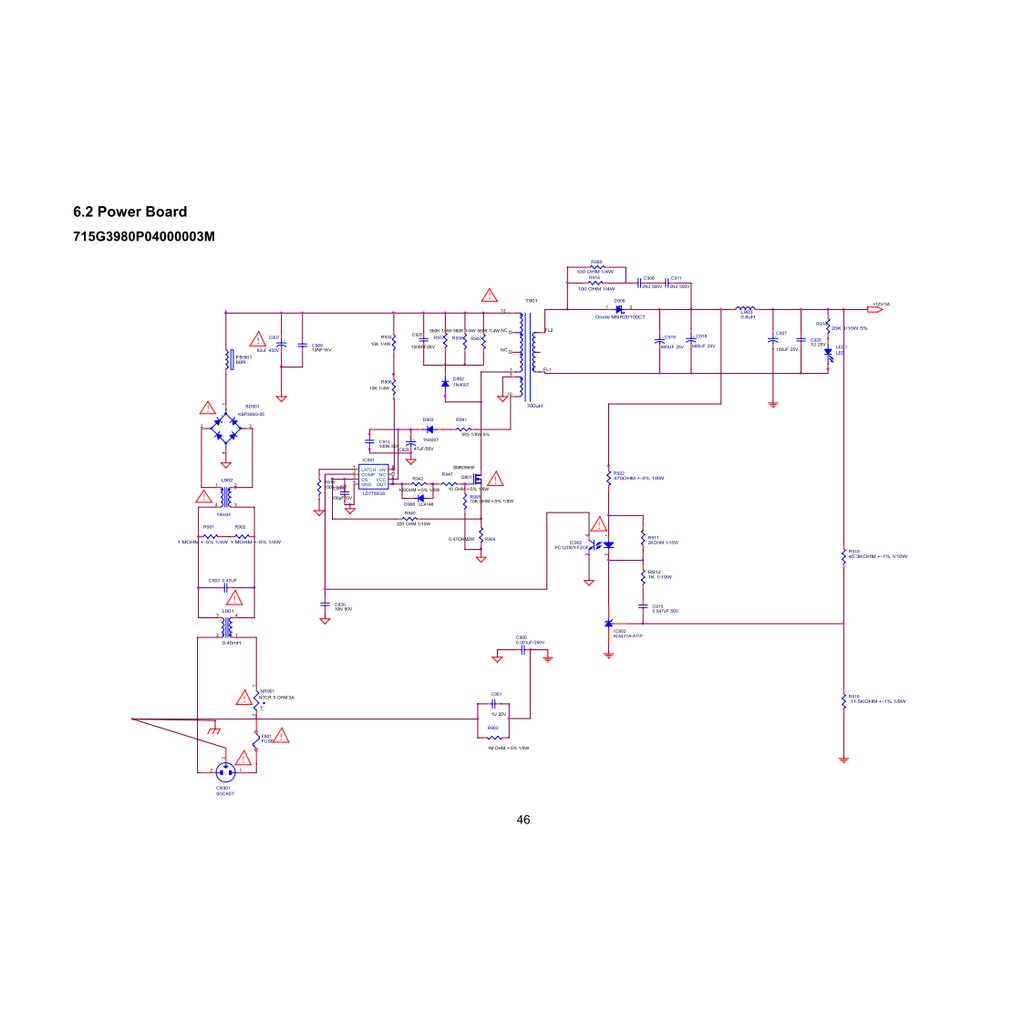 Hướng dẫn sửa chữa và sơ đồ màn AOC M2461FW M2461FWH