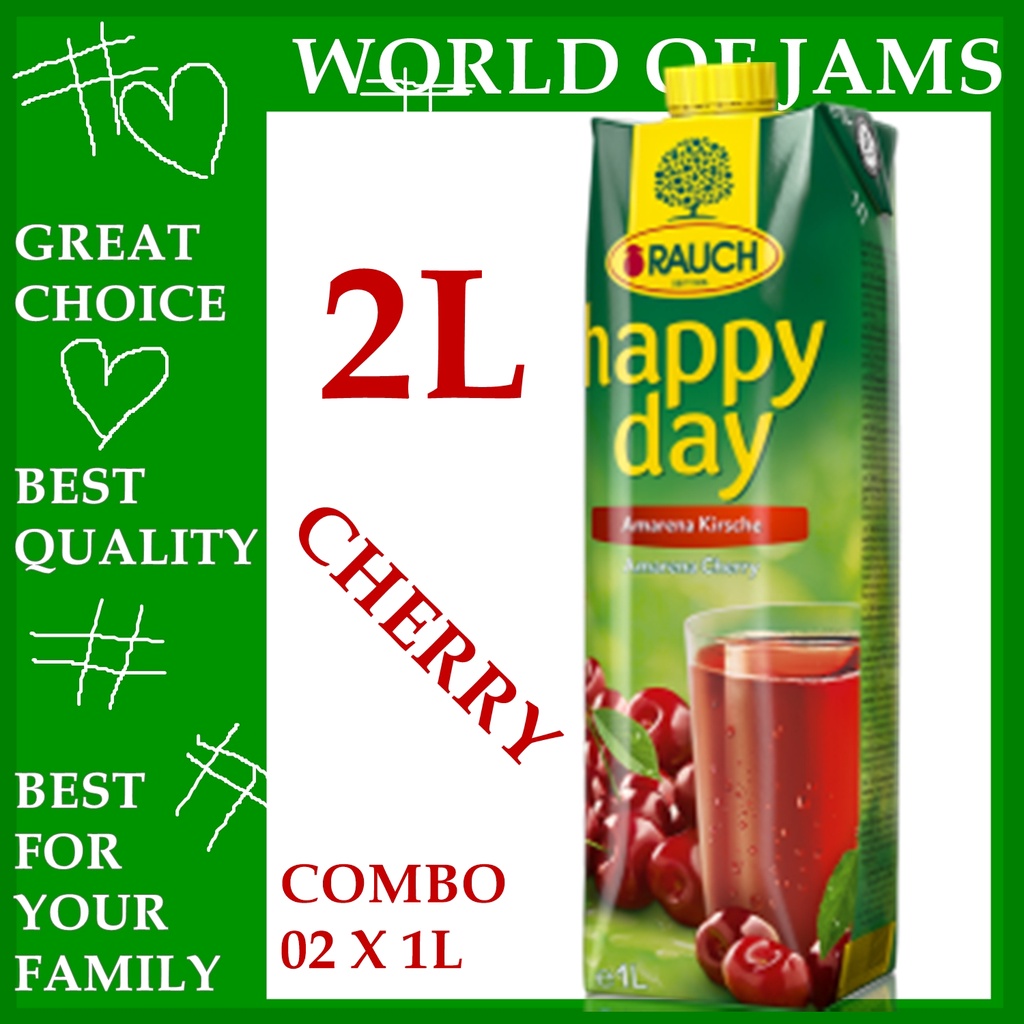 Combo 02 Nước ép Rauch CHERRY sản xuất tại nước Áo - 02 hộp x 1L