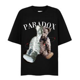 Utma / áo thun form rộng paradox tay lỡ - unisex - in hình - the reflective teddy - màu đen !