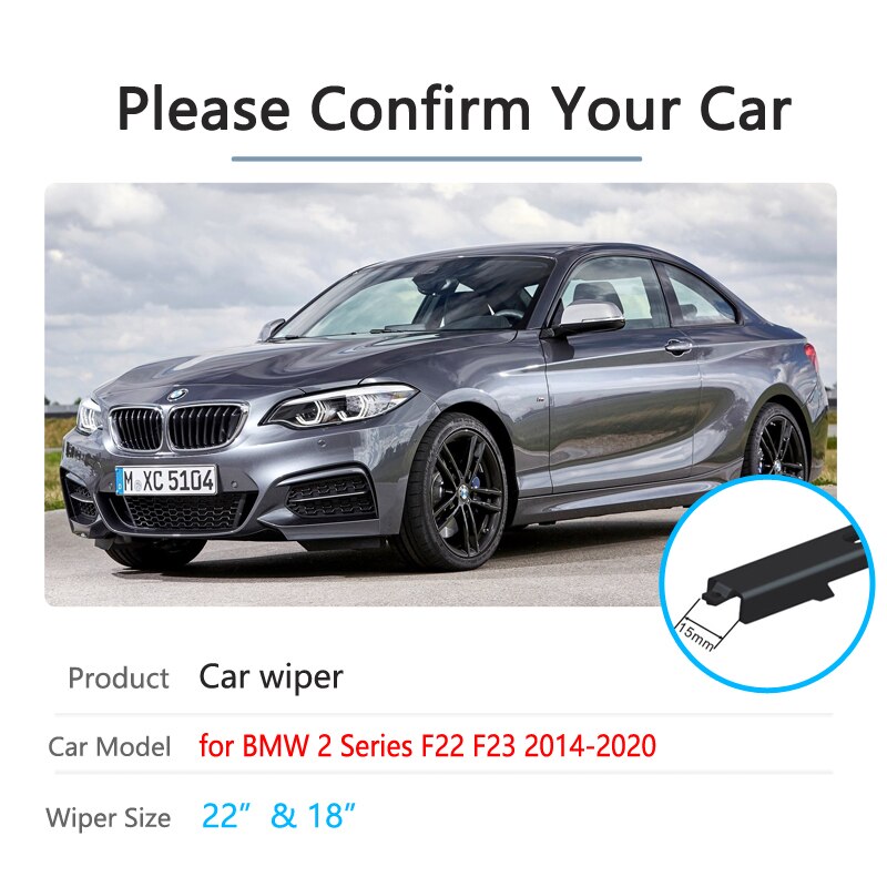 Thanh gạt kính chắn gió BMW 2 Series F22 F23 2014~2020 218i 220i 228i 230i M235i M240i 218d 220d 22d M235i M240i