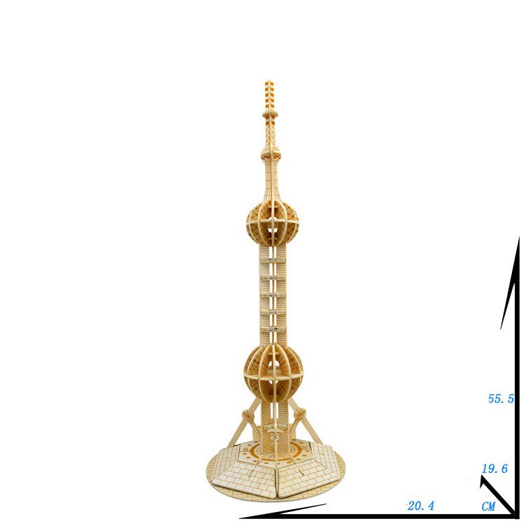 Đồ chơi lắp ráp gỗ 3D Mô hình Tháp truyền hình Minh Châu Phương Đông