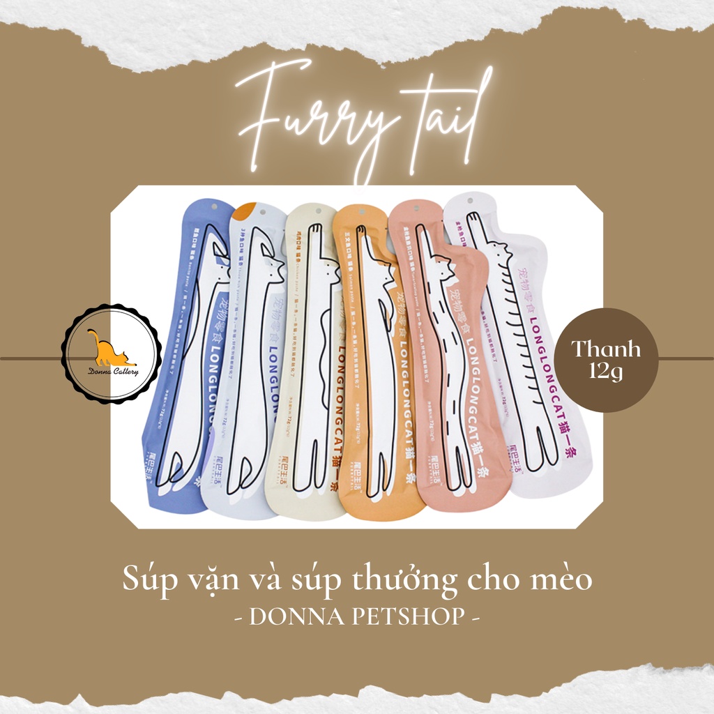 SÚP THƯỞNG FURRY TAIL CHO MÈO GÓI 12g*6 thanh