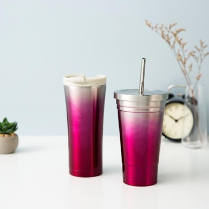 Cốc Nước Giữ Nhiệt ARTBOX Bằng Thép Không Gỉ Có Ống Hút Màu Hồng Gradation