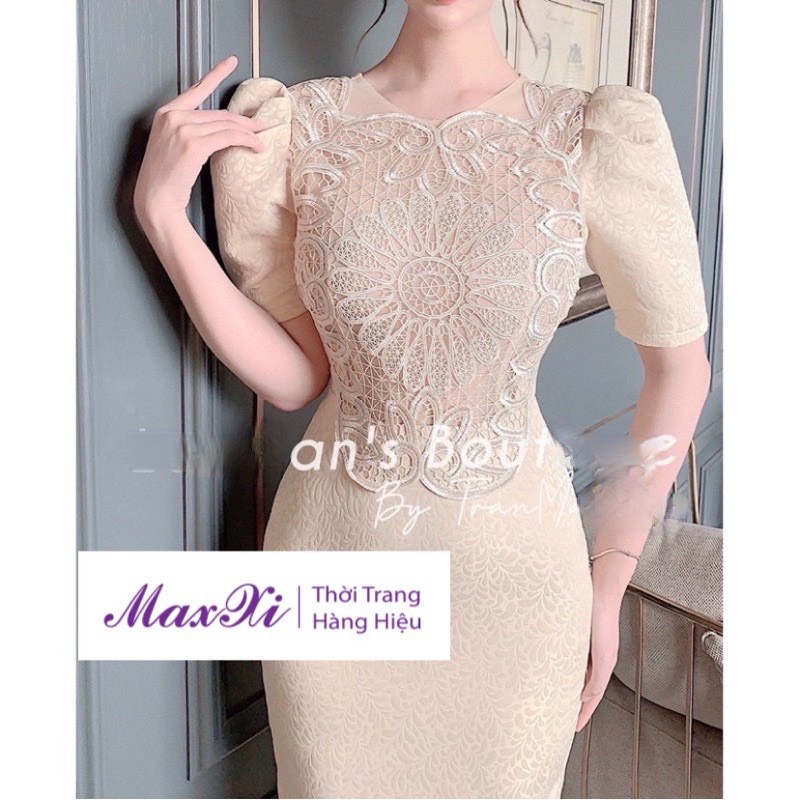 Đầm ôm body đầm nữ phối ren tay ngắn