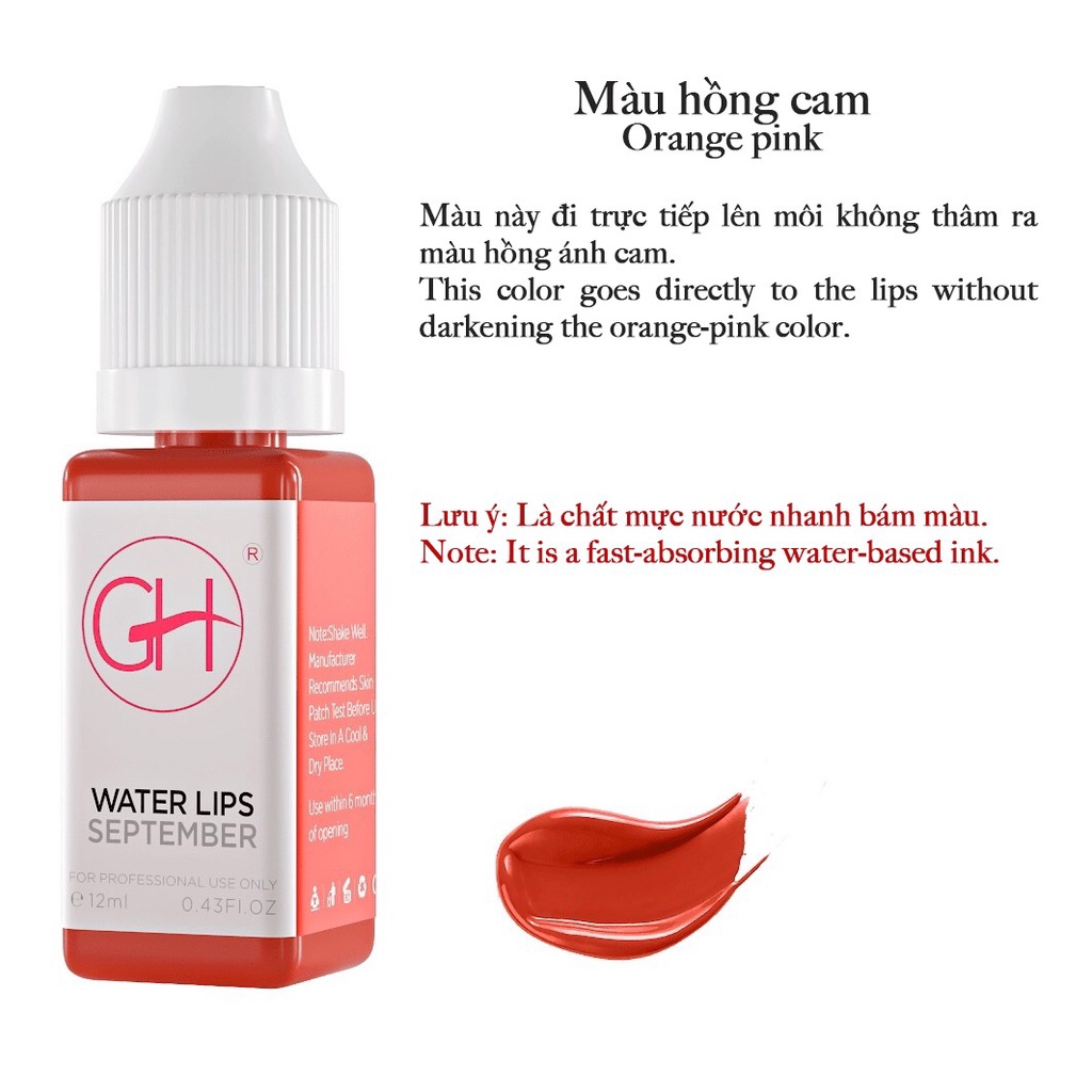 Mực Môi Nano Liquid gh chính hãng Mỹ - Mực hữu cơ GH phun môi đẹp siêu bám nhanh lên màu