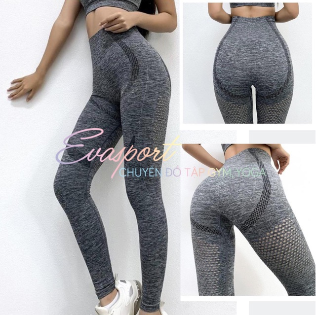 Set Đồ Tập Gym Nữ Dệt Kim Gồm Bra Và Quần Legging Tập Gym Yoga Aerobic Thể Thao Evasport