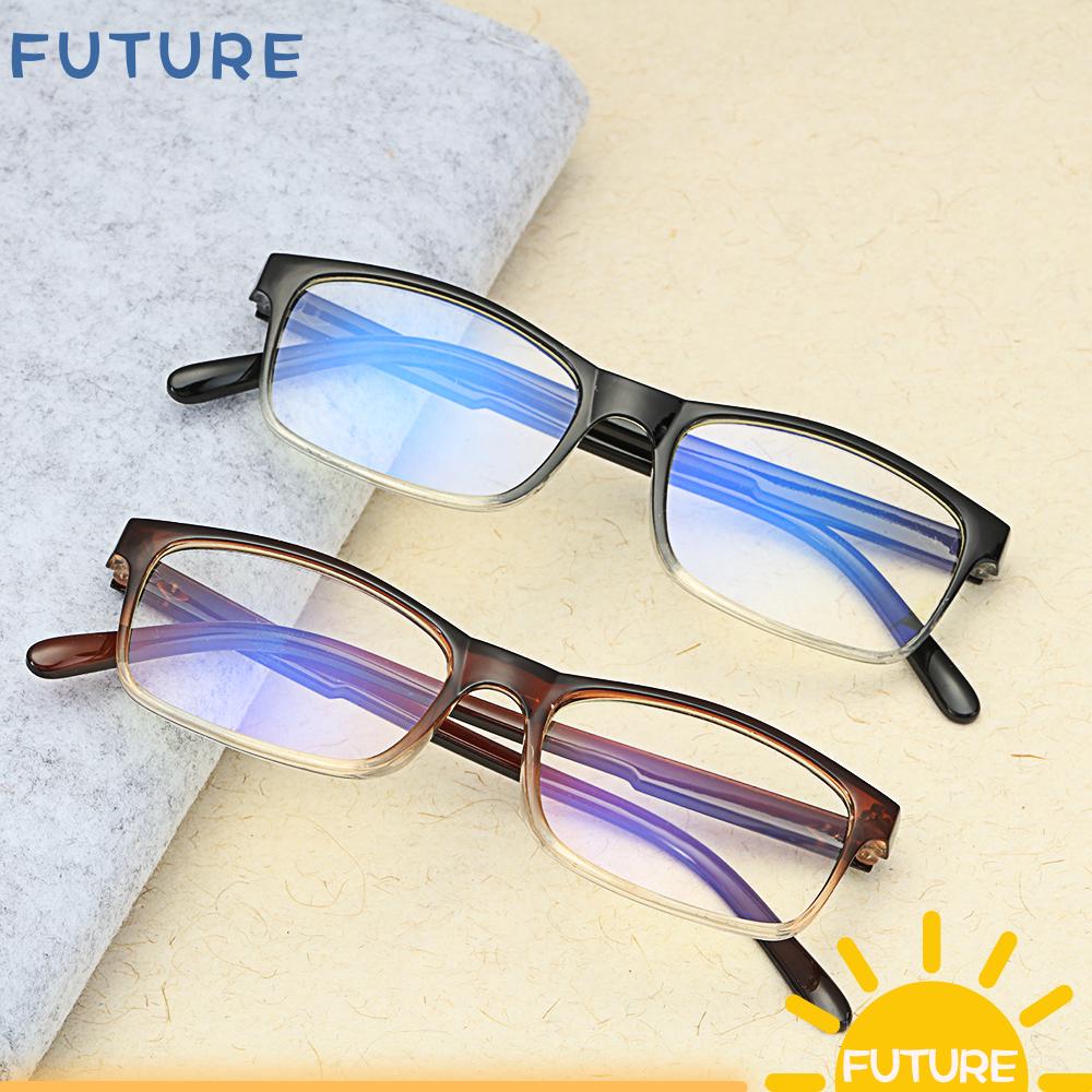 🎈FUTURE🎈 Fashion Blue Light Blocking Spring Hinge Presbyopic Glasses Gradient Reading Glasses Vision Care Diopter +1.0~4.0 Ultralight Eyewear Readers black/blue/purple