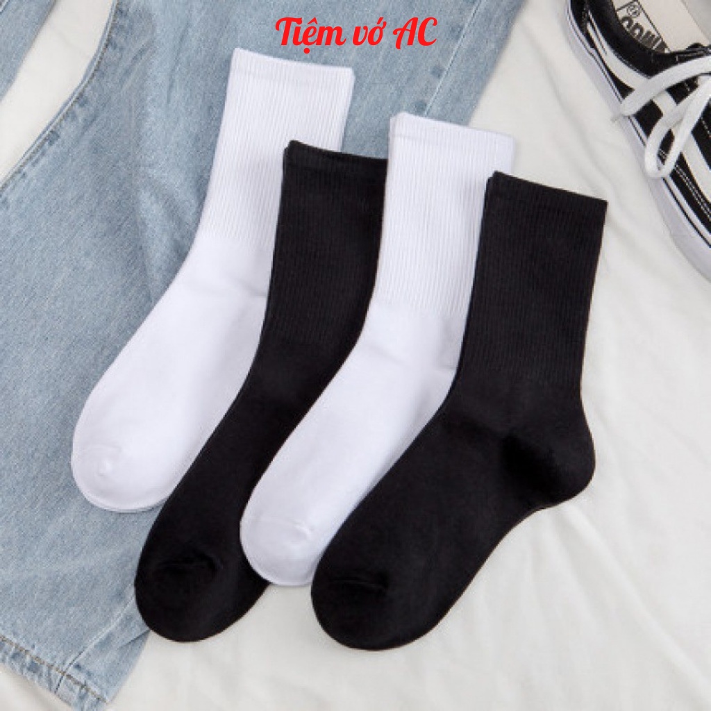 Tất nữ sét 10 đôi, Vớ nữ 2 màu đen trắng - T09