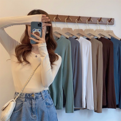 Áo Thun Nữ Dáng Ôm Dài Tay ⚡  FREESHIP  ⚡ Áo dài tay body nữ 4 màu trơn basic TRẮNG  ĐEN  NÂU  VÀNG