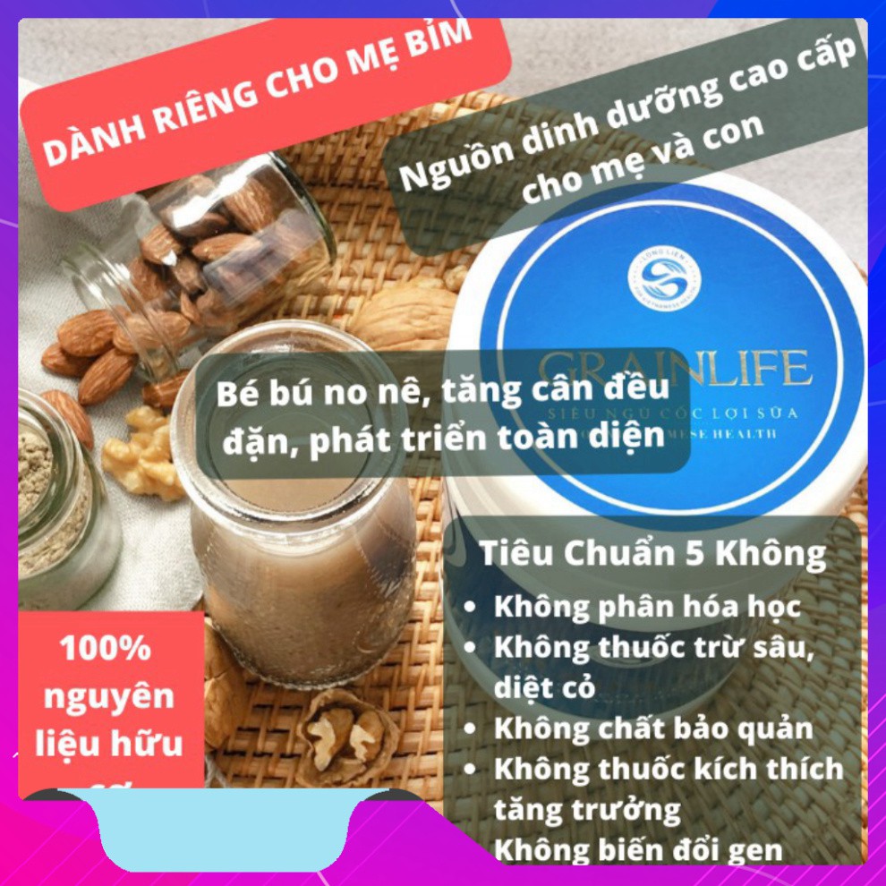 [2hộp] Ngũ cốc lợi sữa Grainlife 500g 6in1- Ngũ cốc lợi sữa cho mẹ-Ngũ cốc Long Liên Chính Hãng