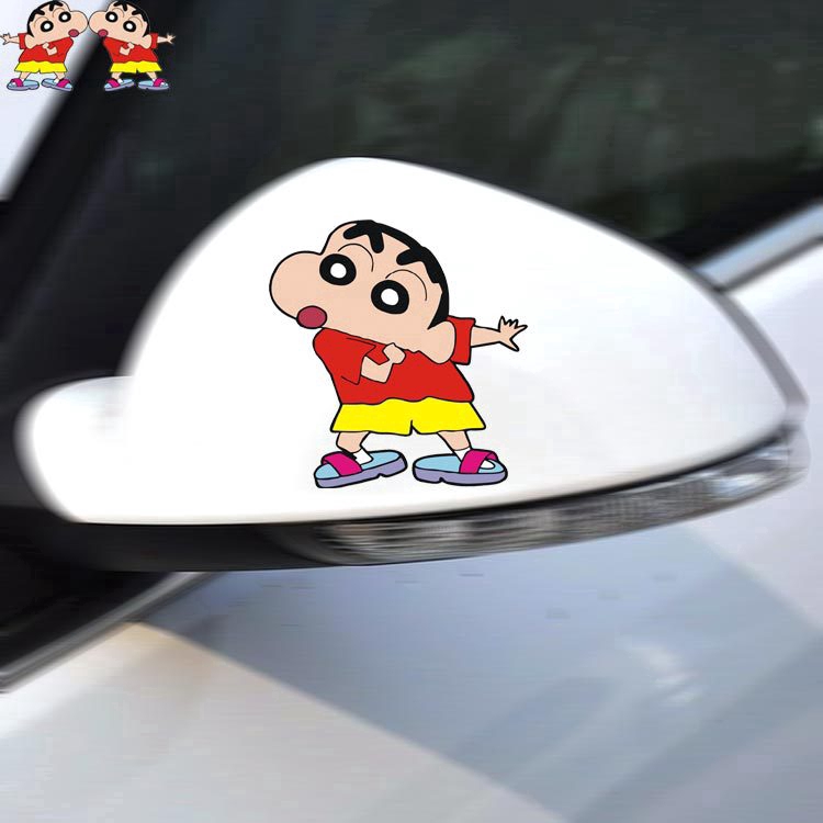 Miếng Dán Trang Trí Xe Hơi / Mô Tô Họa Tiết Hoạt Hình Cậu Bé Bút Chì Shin Chan Dễ Thương