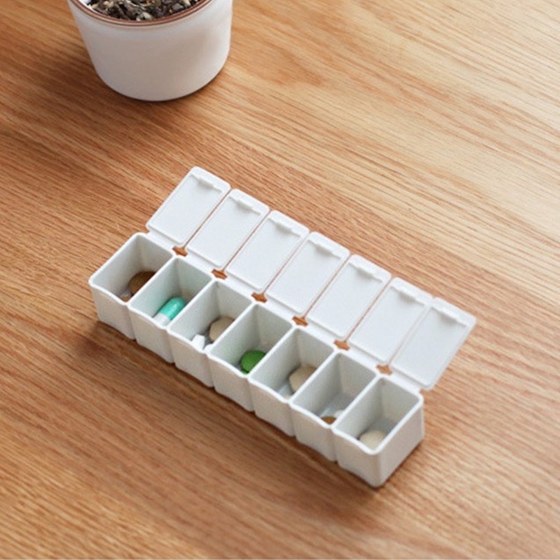 1 Hộp Đựng Thuốc 7 Ngăn Mini Chống Bụi