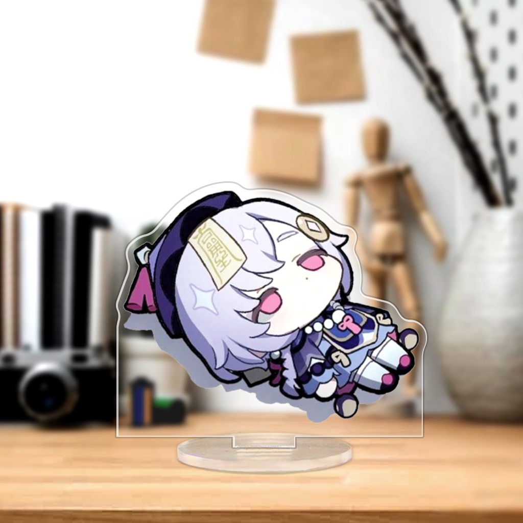Mô Hình đứng standee in hình Qiqi trong game Genshin impact dùng để trang trí góc học tập bàn làm việc