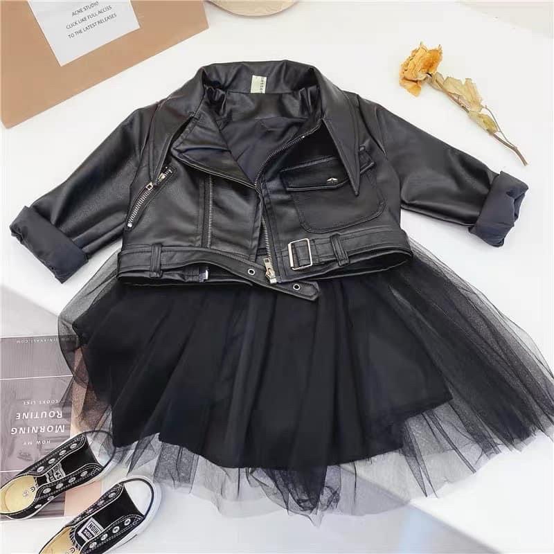 Set áo da kèm váy cho bé