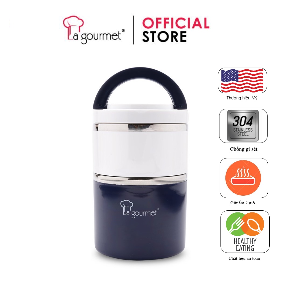 Cà men inox 304 18/10 La gourmet Pack2Go 2 ngăn 930ml - 337757