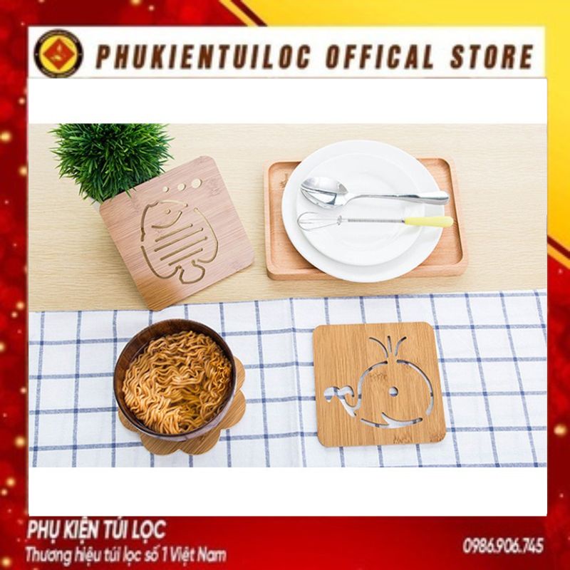 Miếng Gỗ Lót Nồi Thú Vị Décor - Tấm Đế Bằng Gỗ Cách Nhiệt Phụ Kiện Bàn Ăn- Phukientuiloc.com