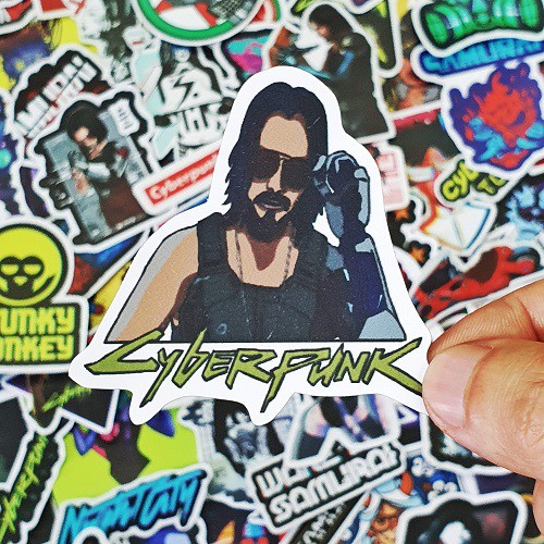 Bộ hình dán game Cyberpunk 2077 sticker pvc chống nước cao cấp, không bay màu - Owl Sticker