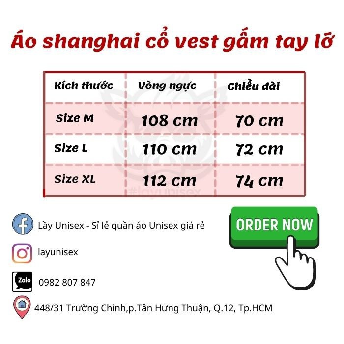 Áo cổ điển Shanghai CỔ VEST gấm form rộng tay lỡ unisex bigsize