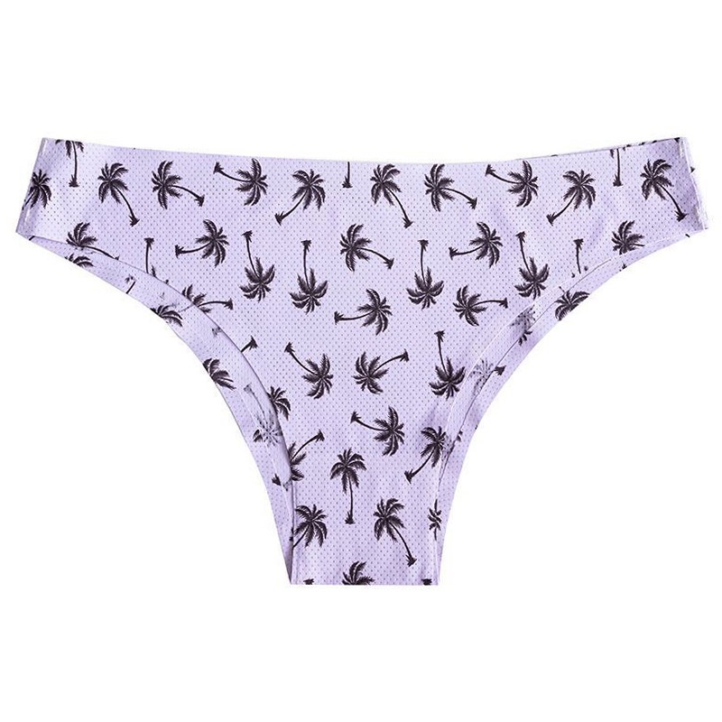 Quần lót ZXYOUPING không đường may in họa tiết khoét lỗ thông thoáng quyến rũ cho nữ size XS-L