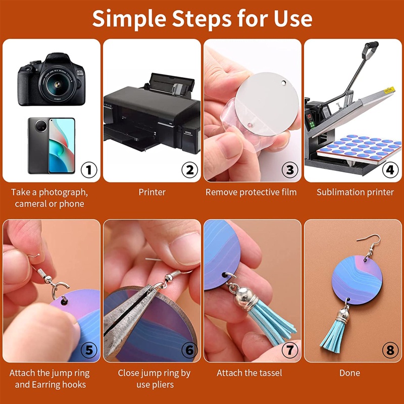 Set 219 Bông Tai Gỗ Trơn Kèm Móc Thời Trang