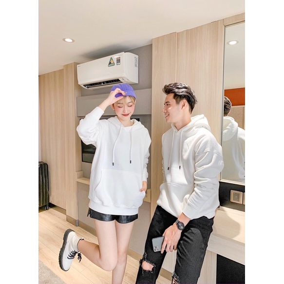 Áo Hoodie trơn 2 lớp lót nỉ nhiều màu hot 2022 freesize <75kg