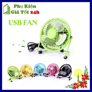 Quạt lồng sắt mini thổi bay cái nóng, xoay 360 độ,để bàn có công tắc tiện dụng và có cổng usb tiện lợi