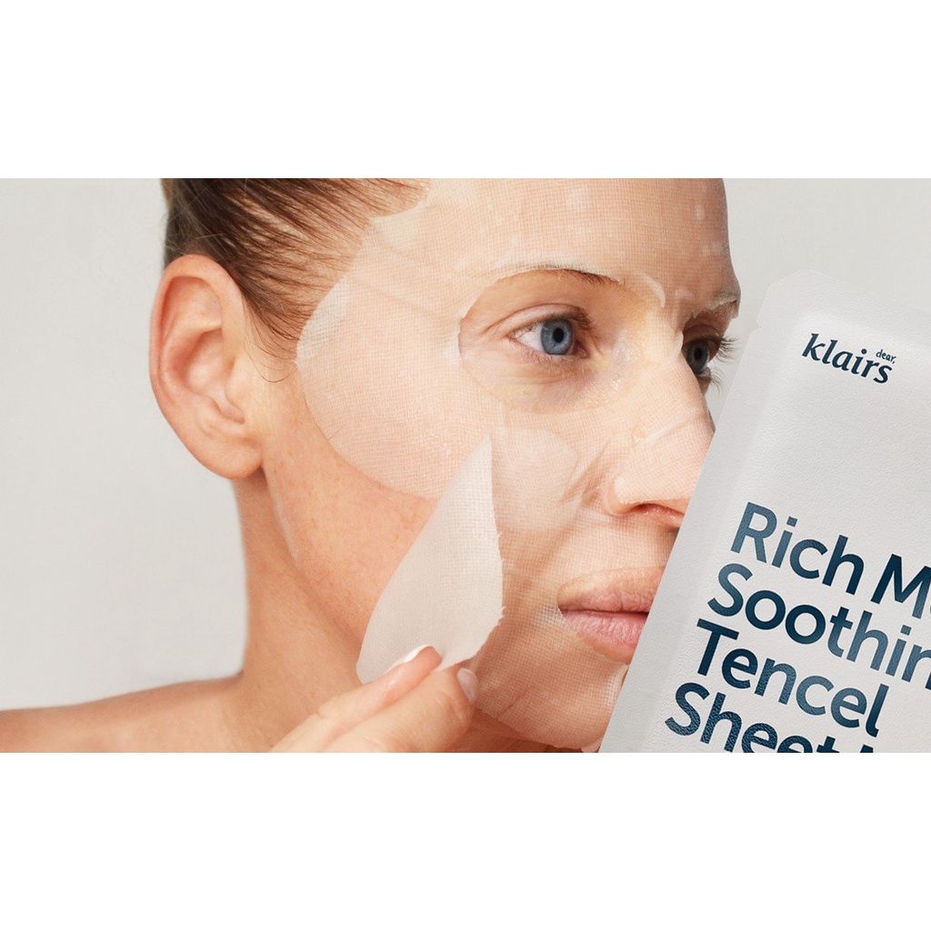 Mặt Nạ Dưỡng Ẩm, Bảo Vệ Da Khỏe Mạnh Klairs Rich Moist Soothing Tencel Sheet Mask 25ml