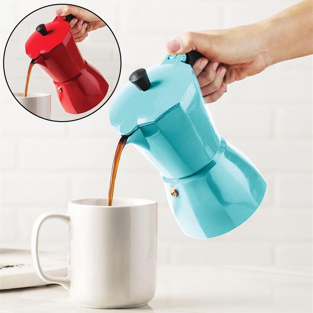 3 cốc / 6 ly máy pha cà phê bằng nhôm Mocha Ý máy pha cà phê espresso bộ lọc tinh tế và nhỏ gọn