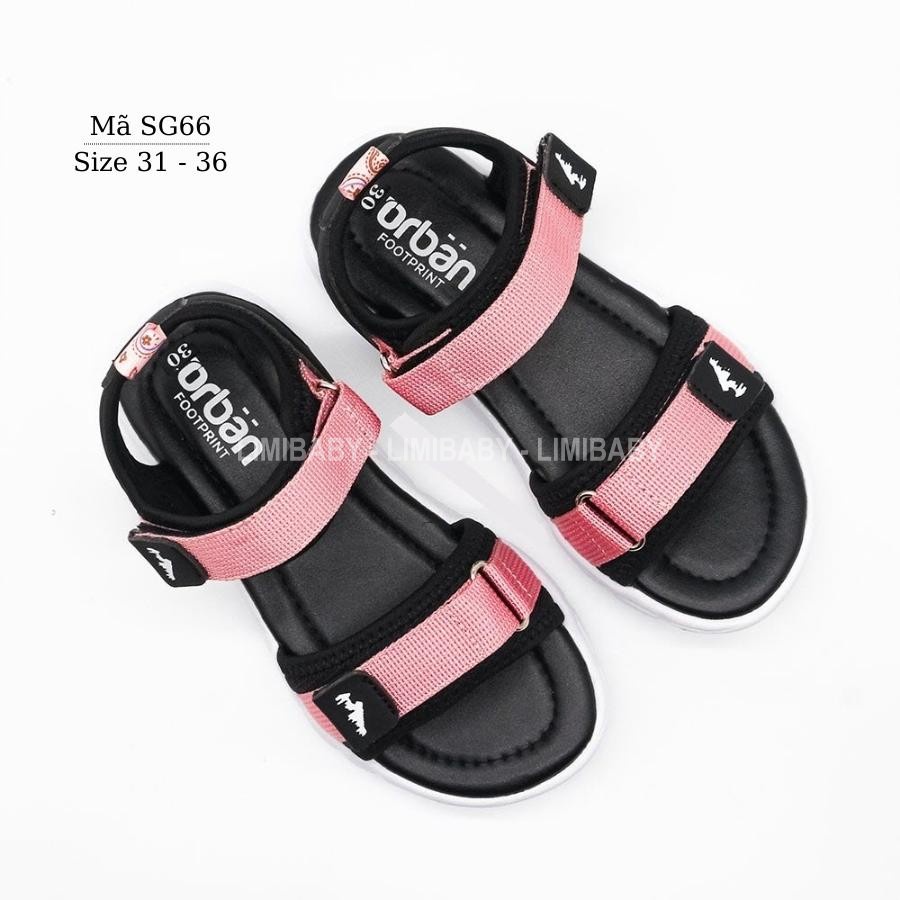 Sandal bé gái Urban dáng thể thao siêu nhẹ, kháng khuẩn, mang êm phù hợp cho trẻ em 6 - 12 tuổi đi học đi biển SG66