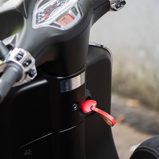 Bọc da chìa khoá vespa, liberty, zip chìa dẹt mỏng