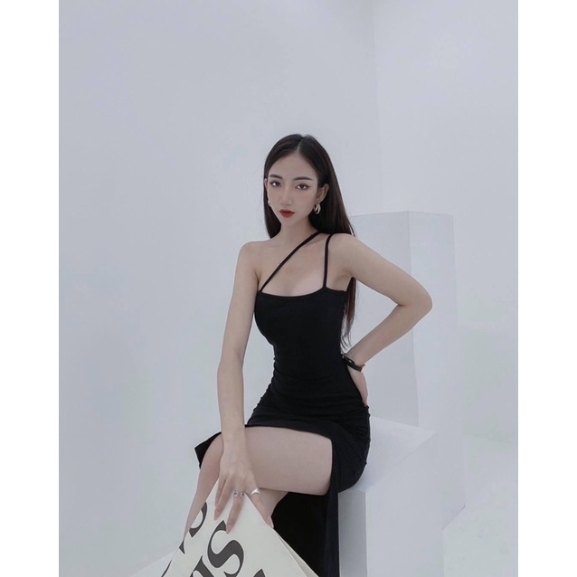 Carotshop - Đầm body dây chéo chất len tăm