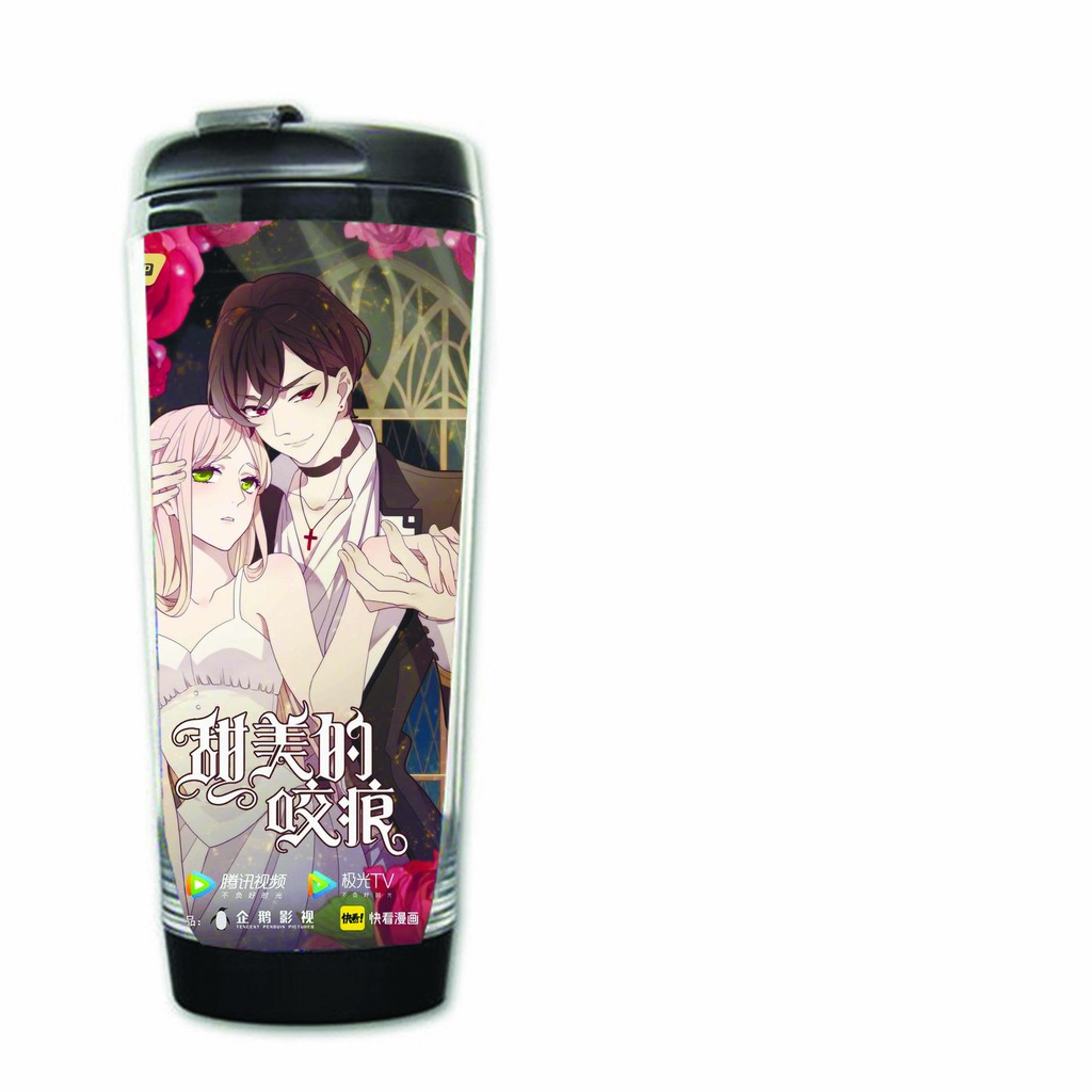 Bình nước IN HÌNH Thiên quan tứ phúc Vết cắn ngọt ngào Yurri on ice anime chibi cốc đựng quà tặng tiện lợi