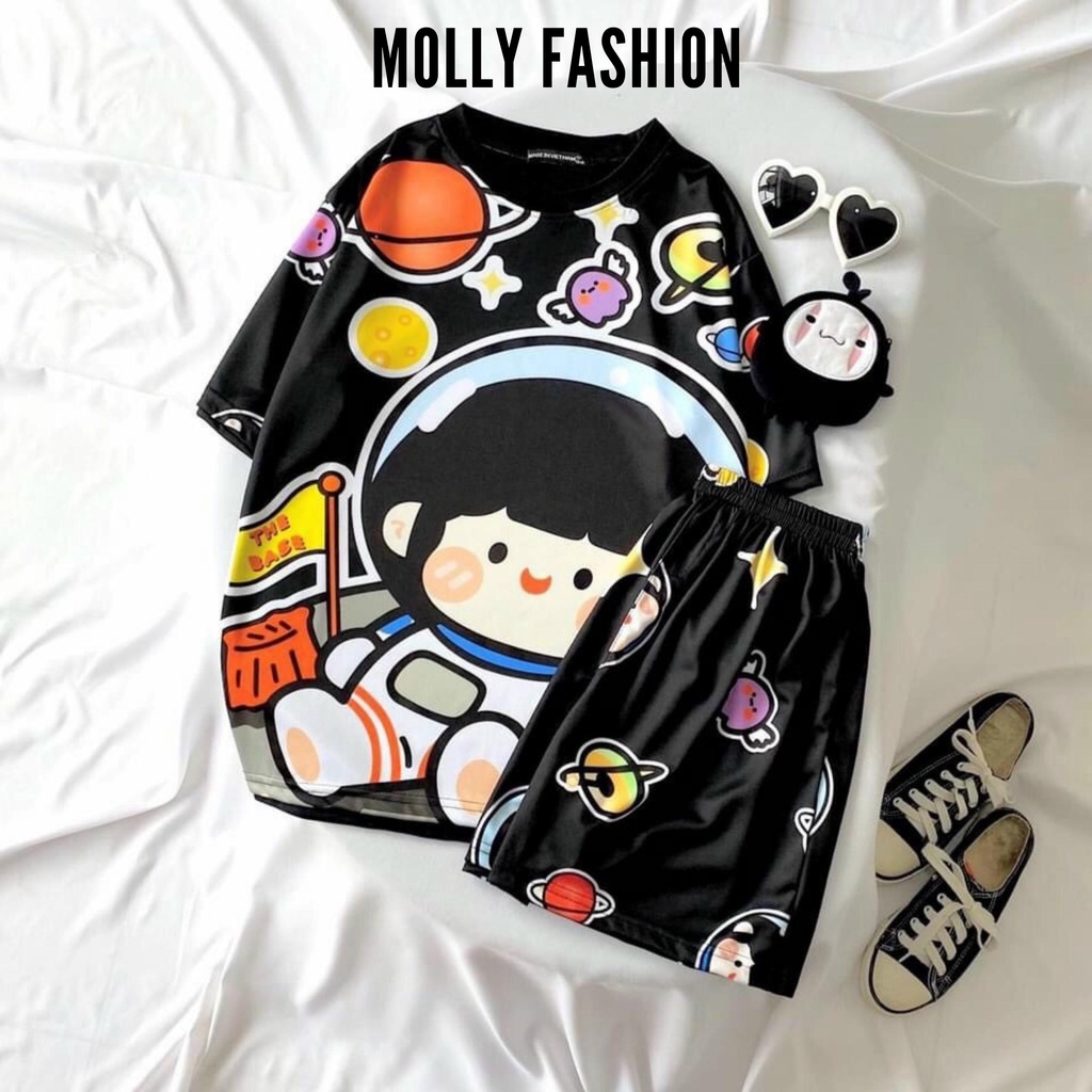 Set đồ bộ hoạt hình ❤️ Bộ mặc nhà Cartoon SPACE RORO BST04 form rộng Freesize Molly Fashion