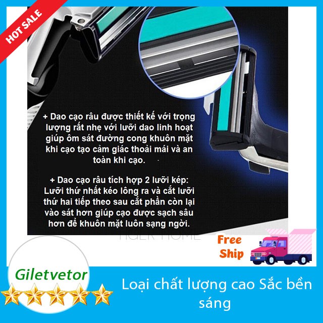 Dao cạo râu Gilleitt Mach Classicc Kèm 36 lưỡi Tặng 1 Lọ kem model 2022