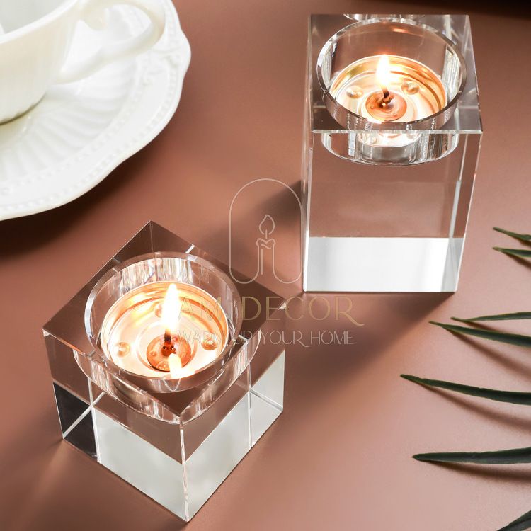 Tháp pha lê giữ nến, chân nến thơm Bắc Âu decor trang trí bàn ăn, phòng ngủ sang trọng - AM Decor