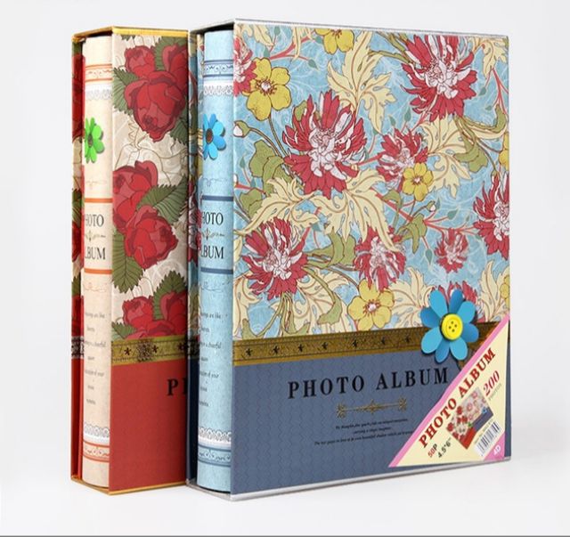 Album ảnh chứa 200 ảnh 10x15 bìa hoa vintage siêu đẹp có vỏ hộp