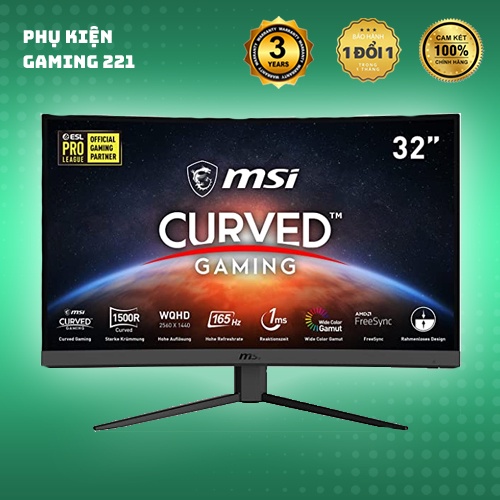 Màn Hình Máy Tính Chơi Game Cong - MSI Optix G32CQ4 (32 inch/2K/165Hz/VA/1ms) - Hàng chính hãng